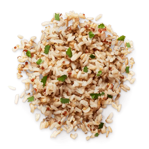 Supergrains (brown rice, quinoa, oats), as pictured by Chipotle